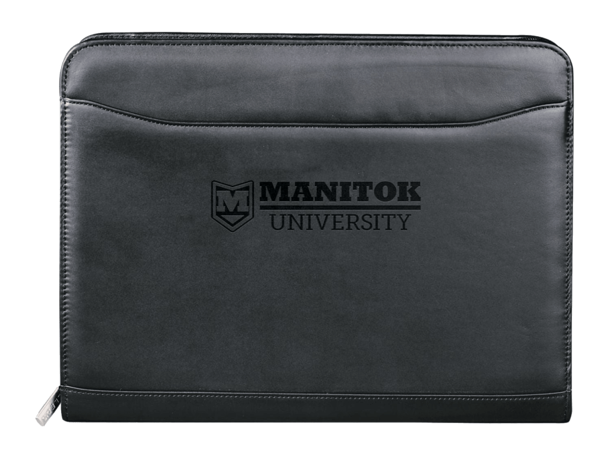 Millennium Leather Zippered Padfolio with FSC® Mix Paper - Zippered Padfolios - SwagWear