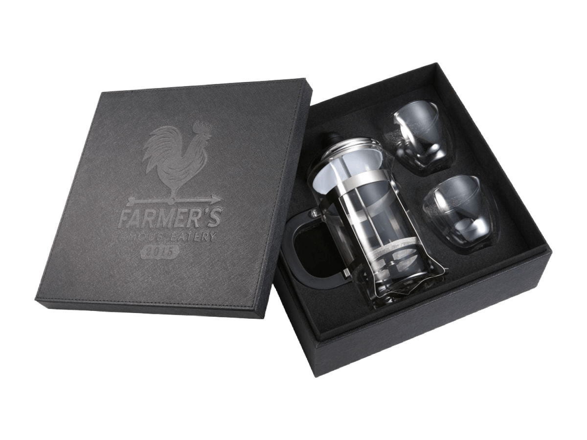 Modena Coffee Press and Glass Set - Drinkware Sets - SwagWear