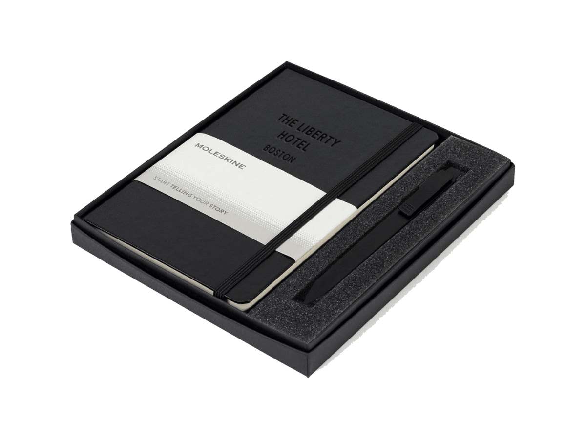 Moleskine® Medium Notebook and GO Pen Gift Set - Notebook Sets - SwagWear
