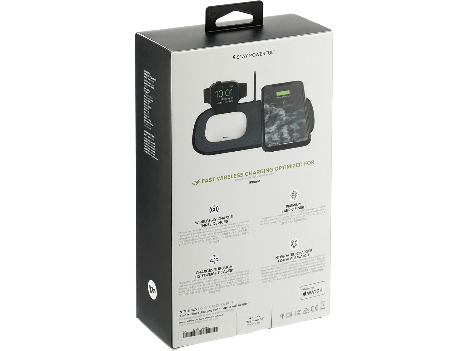 mophie® 3-in-1 Fabric Wireless Charging Pad - Black - Charging Pads