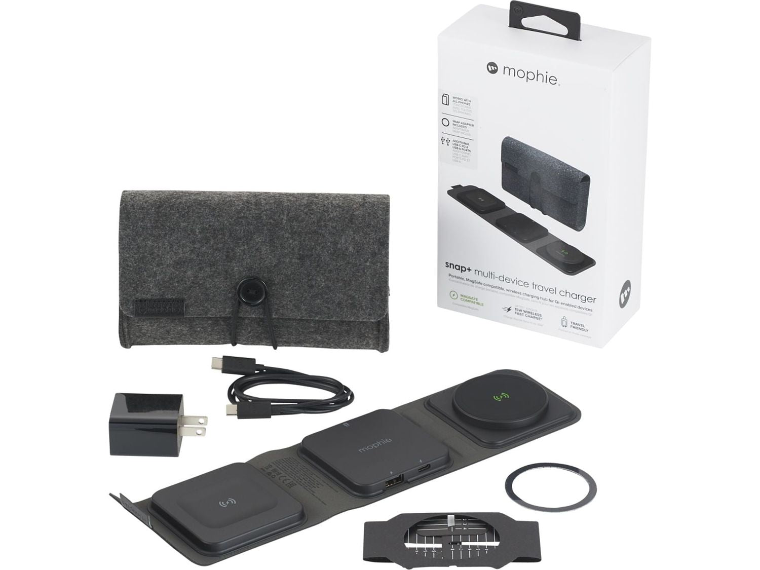 mophie® Snap + Multi-device Travel Charger - Black - Travel Chargers