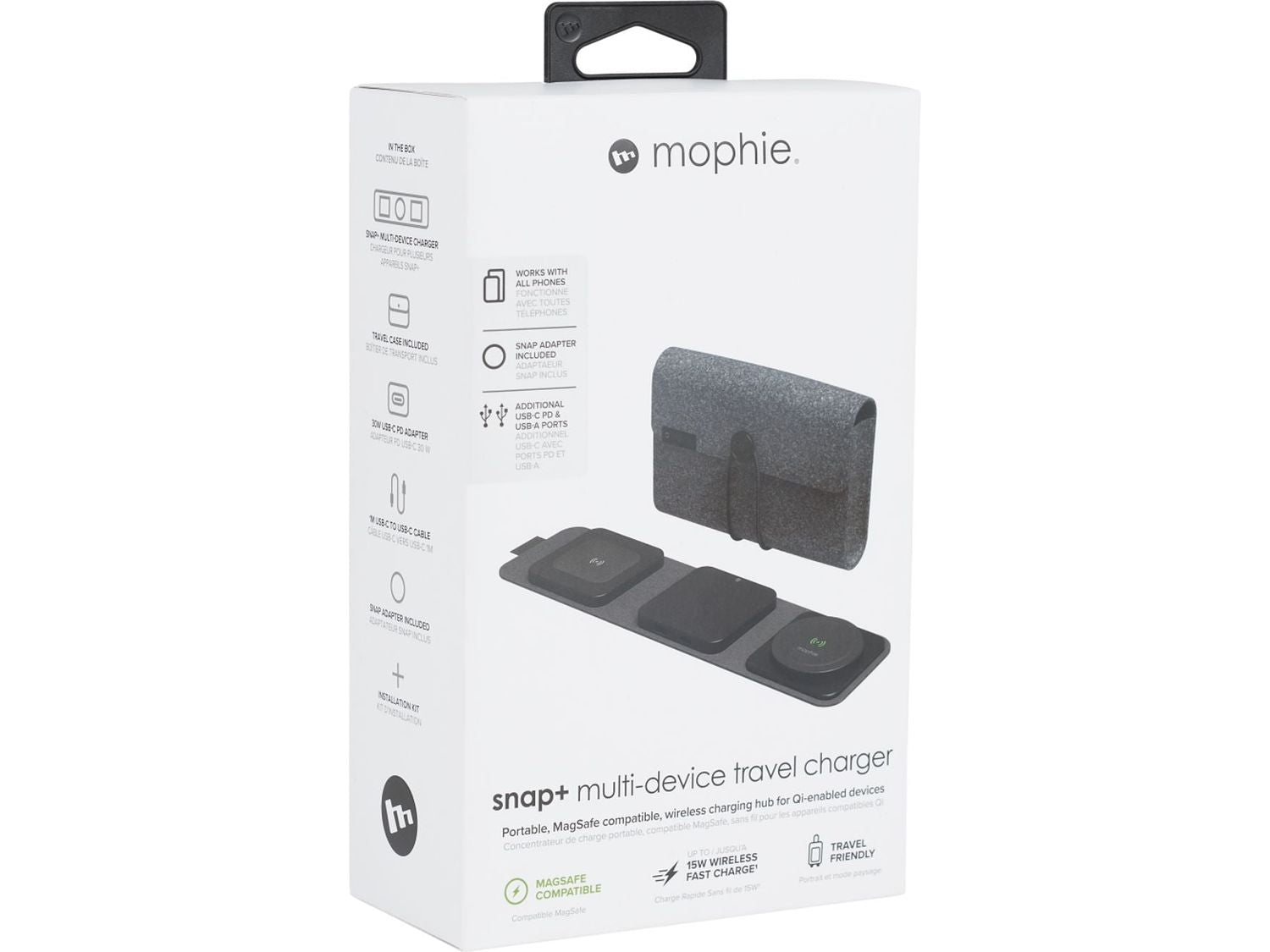 mophie® Snap + Multi-device Travel Charger - Black - Travel Chargers