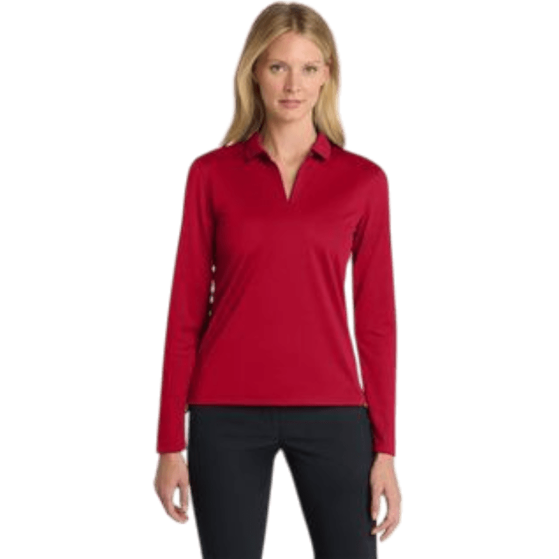 Nike Women's Dri - FIT Micro Pique 2.0 Long Sleeve Polo - Long - Sleeved Polos - SwagWear