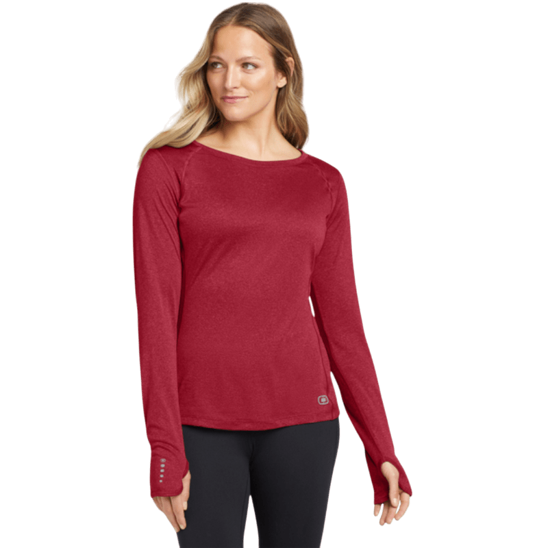 OGIO® Women's Long Sleeve Pulse Crew - Long - Sleeved T-Shirts - SwagWear