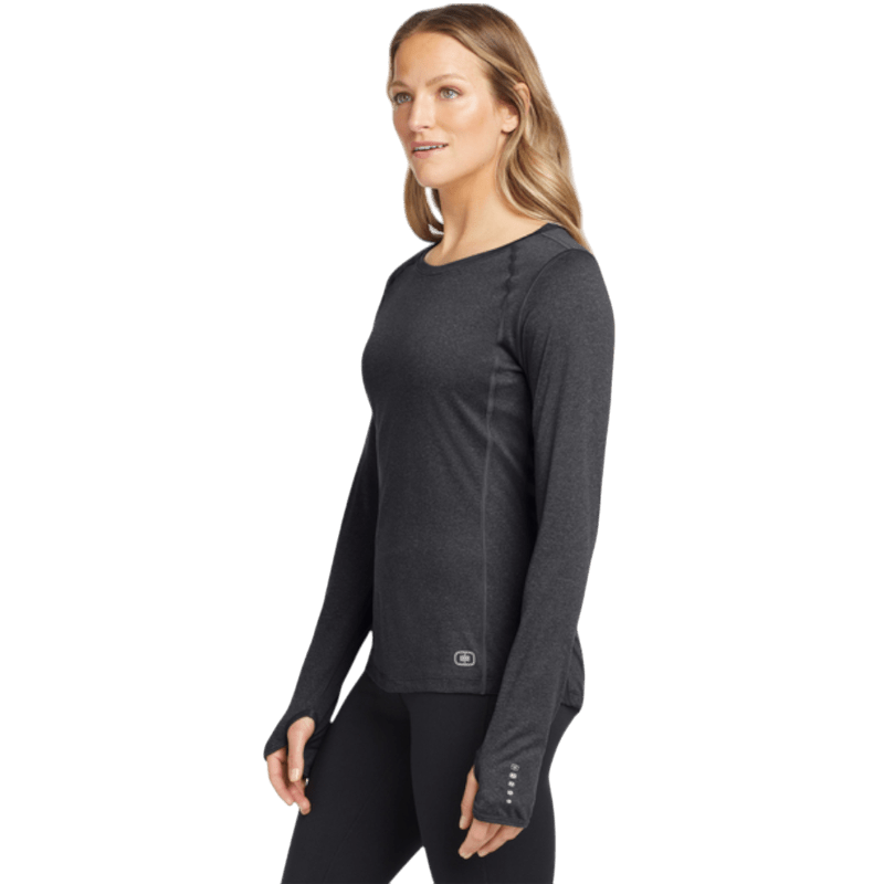OGIO® Women's Long Sleeve Pulse Crew - Long - Sleeved T-Shirts - SwagWear