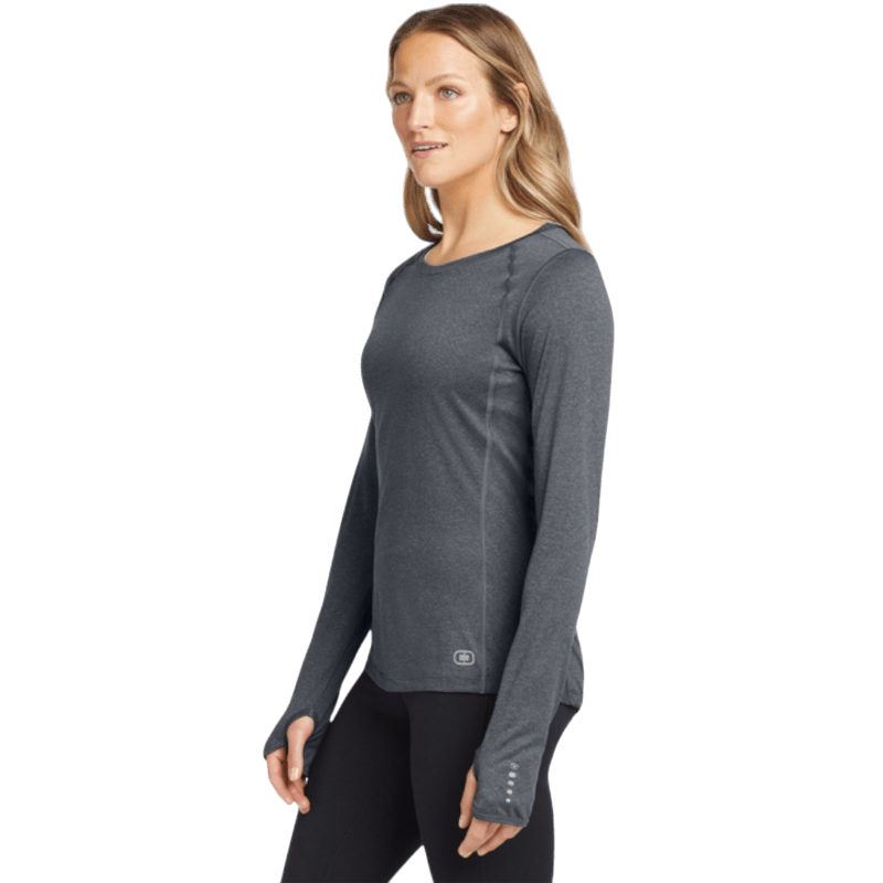 OGIO® Women's Long Sleeve Pulse Crew - Long - Sleeved T-Shirts - SwagWear