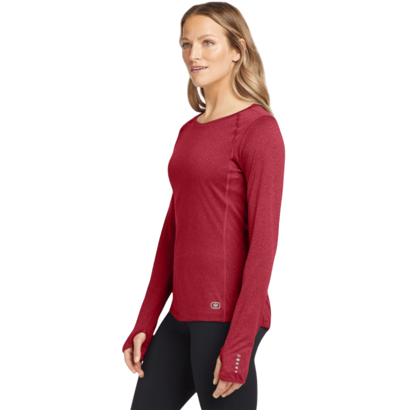 OGIO® Women's Long Sleeve Pulse Crew - Long - Sleeved T-Shirts - SwagWear