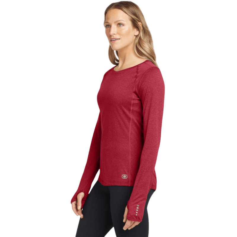 OGIO® Women's Long Sleeve Pulse Crew - Long-Sleeved T-Shirts - SwagWear