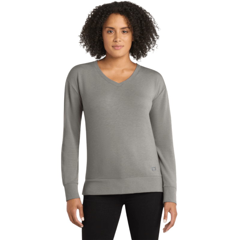 OGIO® Women's Luuma Flex Long Sleeve V-Neck - Long-Sleeved T-Shirts - SwagWear