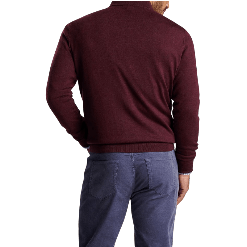 Peter Millar Men's Autumn Crest Suede Trim Quarter-Zip - Pullovers - SwagWear
