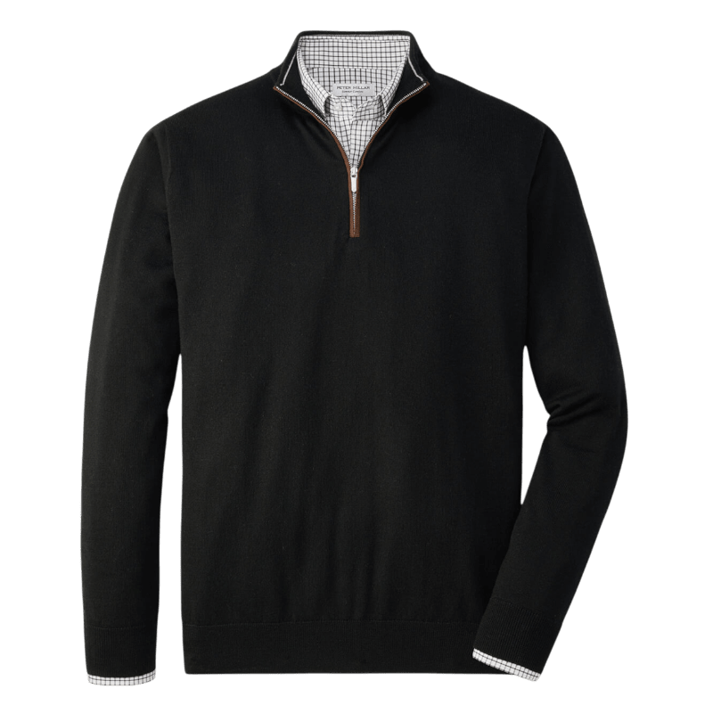 Peter Millar Men's Autumn Crest Suede Trim Quarter-Zip - Pullovers - SwagWear