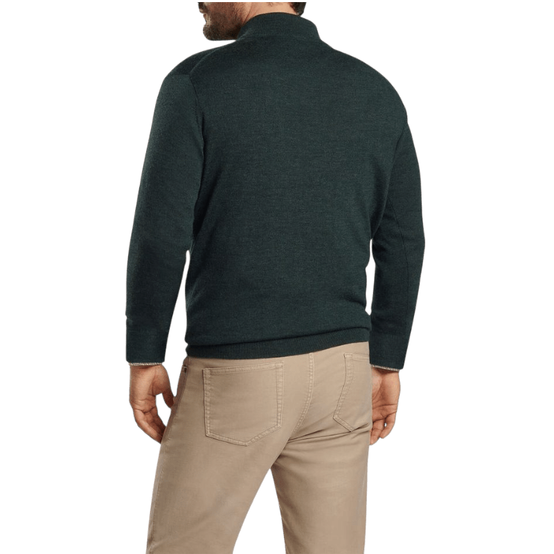 Peter Millar Men's Autumn Crest Suede Trim Quarter-Zip - Pullovers - SwagWear