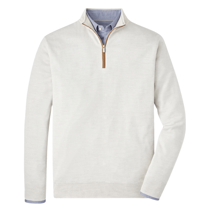 Peter Millar Men's Autumn Crest Suede Trim Quarter-Zip - Pullovers - SwagWear