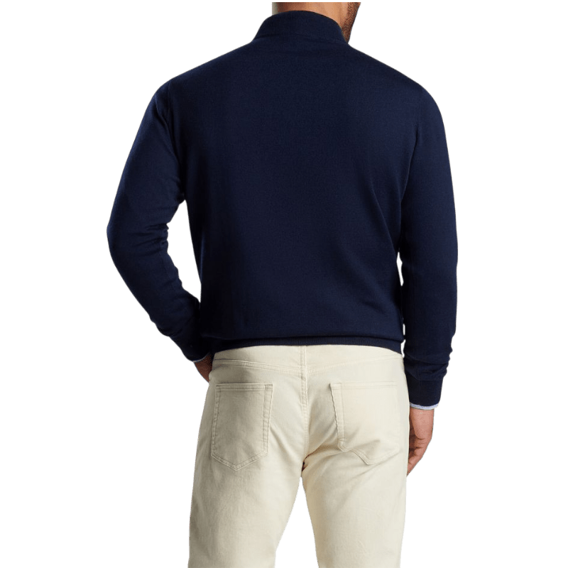 Peter Millar Men's Autumn Crest Suede Trim Quarter-Zip - Pullovers - SwagWear