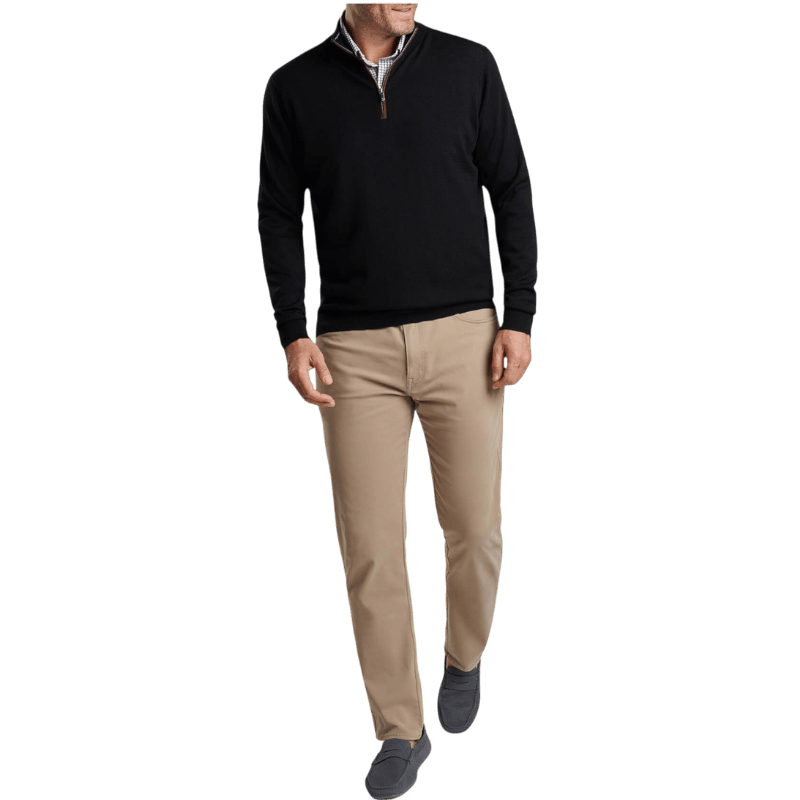Peter Millar Men's Autumn Crest Suede Trim Quarter-Zip - Pullovers - SwagWear