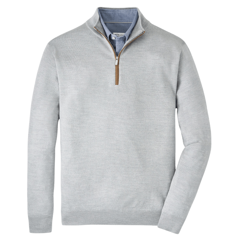 Peter Millar Men's Autumn Crest Suede Trim Quarter-Zip - Pullovers - SwagWear