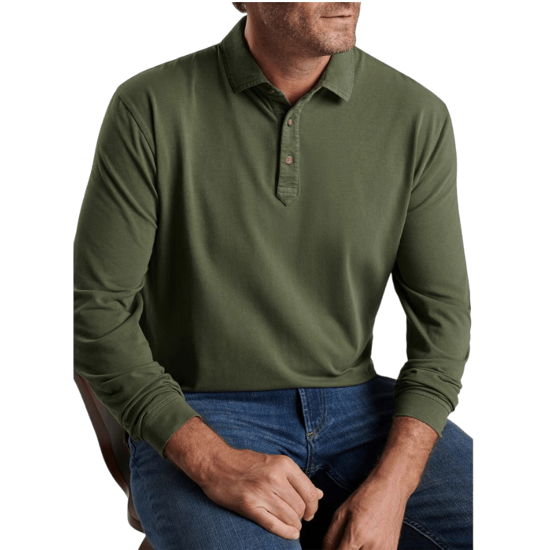 Peter Millar Men's Lava Wash Long Sleeve Polo - Long-Sleeved Polos - SwagWear