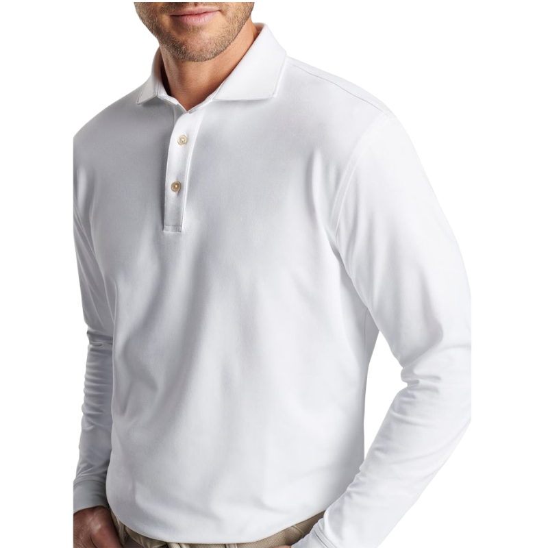Peter Millar Men's Lyons Performance Jersey Long-Sleeve Polo