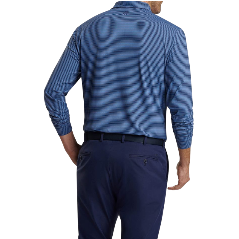 Peter Millar Men's Lyons Performance Striped Jersey Long-Sleeve Polo
