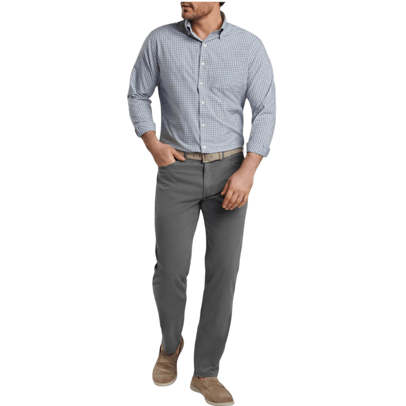 Peter Millar Men's Murray Performance Poplin Sport Shirt - Button Down Shirts - SwagWear