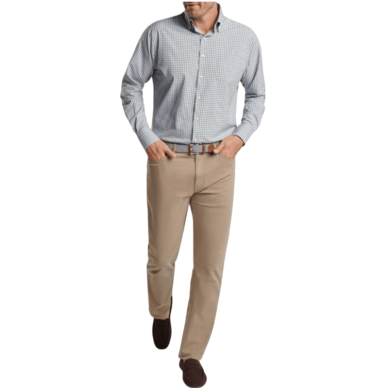Peter Millar Men's Murray Performance Poplin Sport Shirt - Button Down Shirts - SwagWear