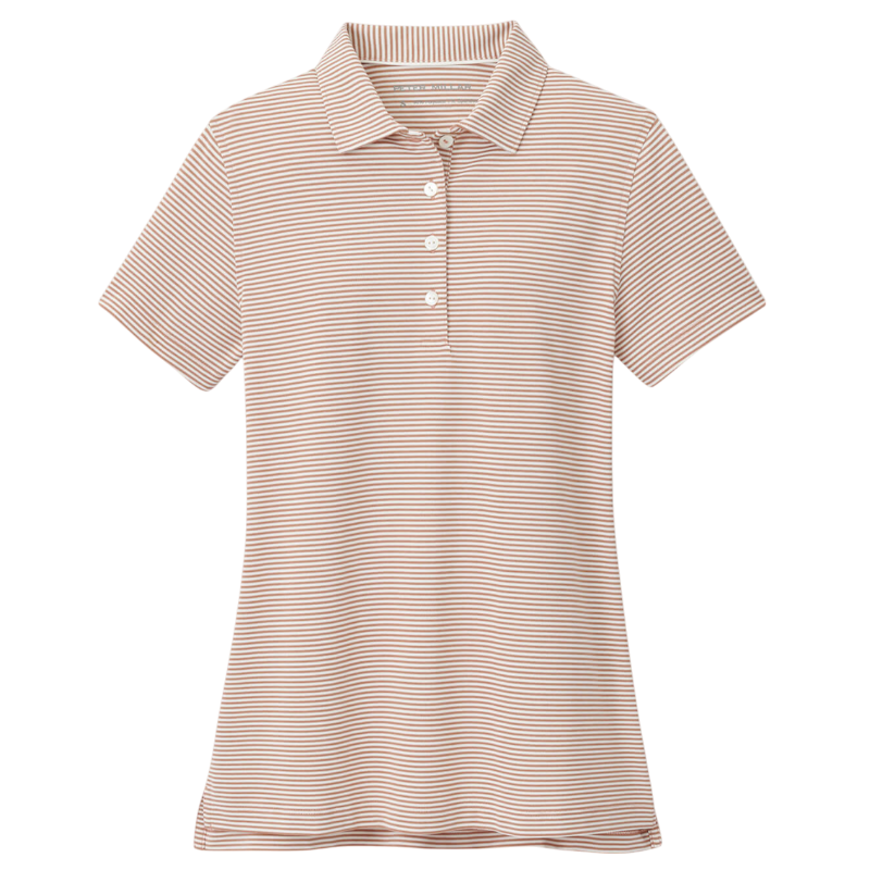 Peter Millar Women's Vista Stripe Sport Mesh Short Sleeve Button Polo