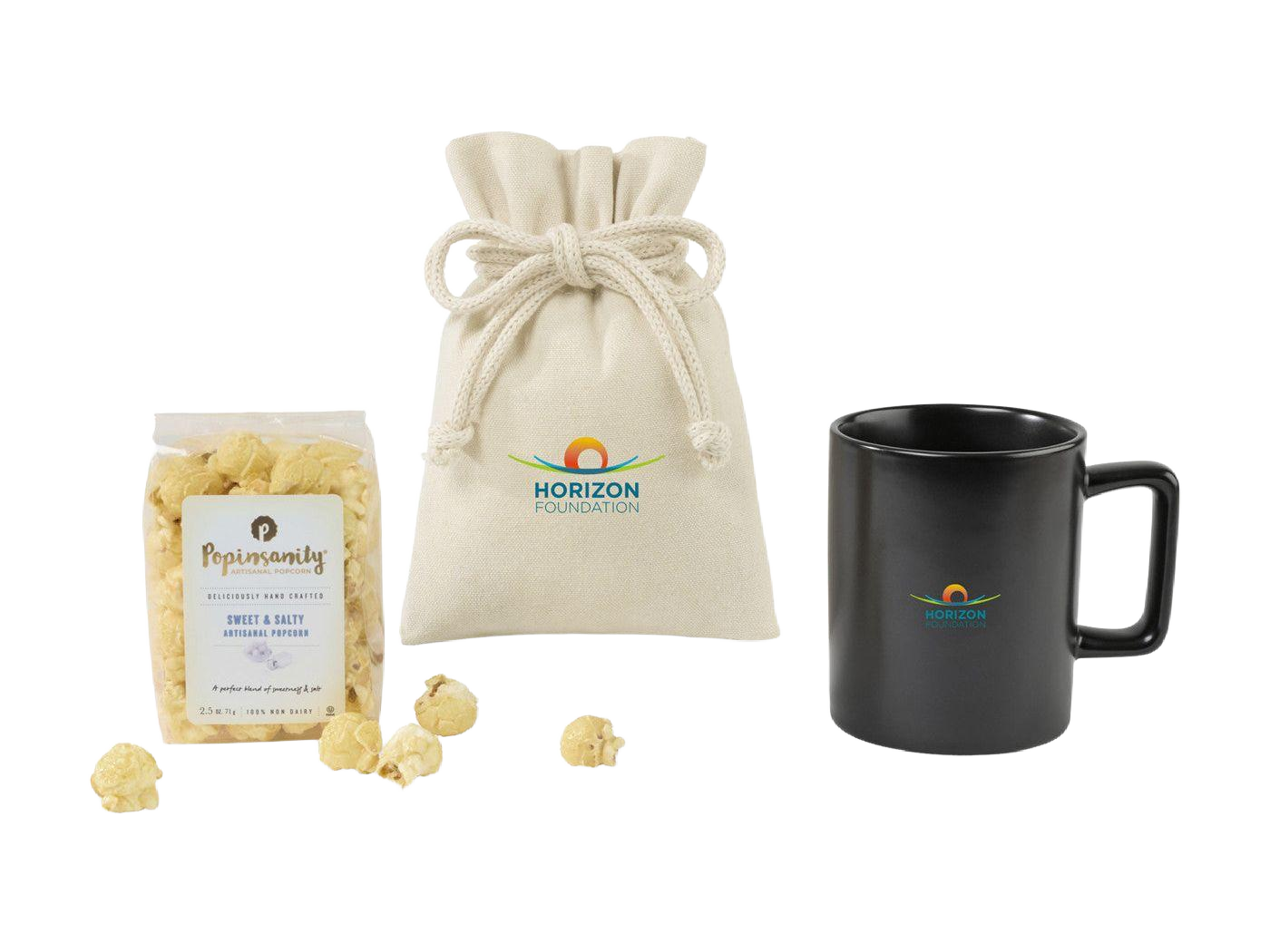 Poppinsanity Artisanal Popcorn Mug Stuffer - Black Matte - Food Gift Sets