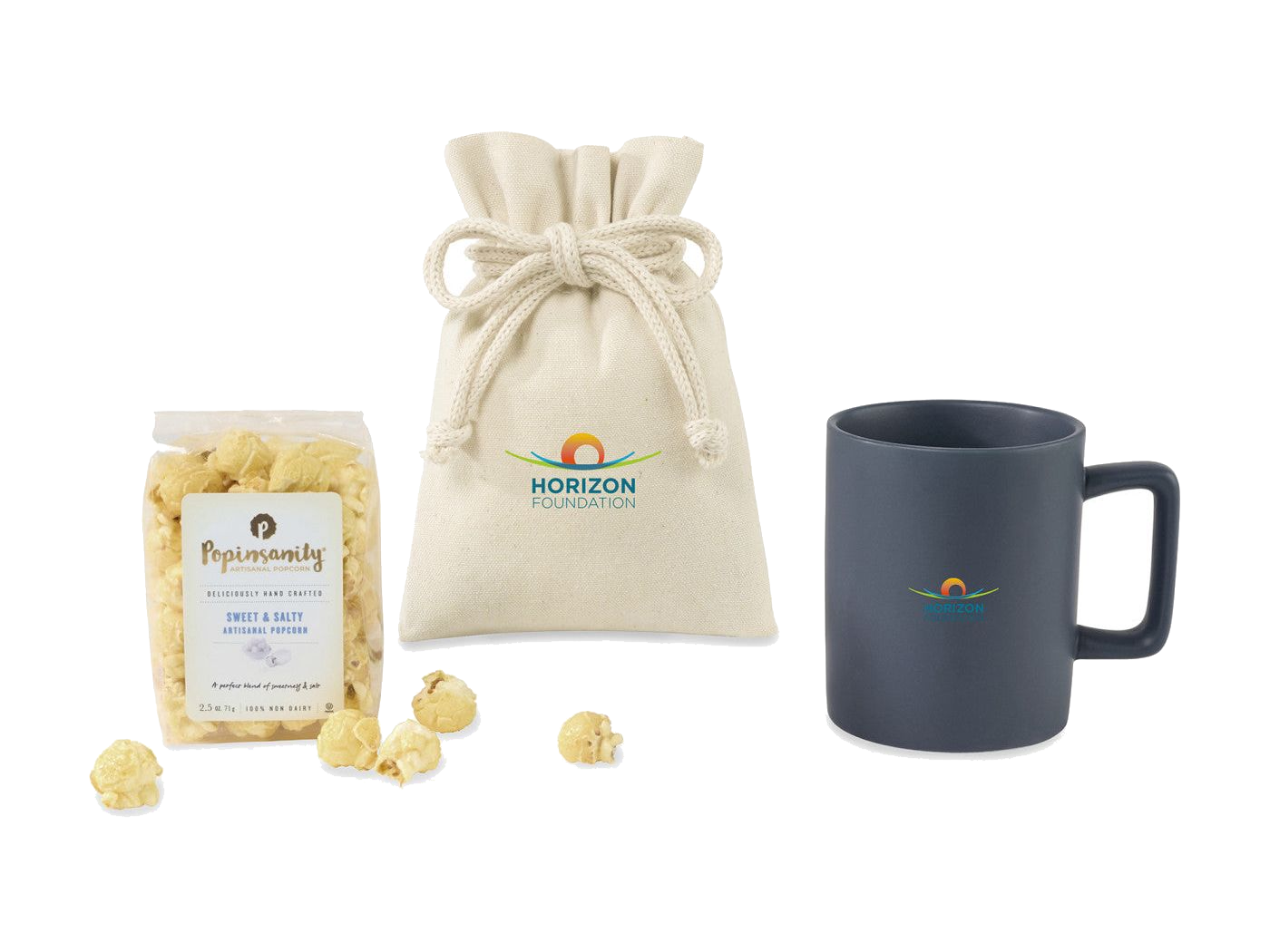Poppinsanity Artisanal Popcorn Mug Stuffer - Matte Navy - Food Gift Sets