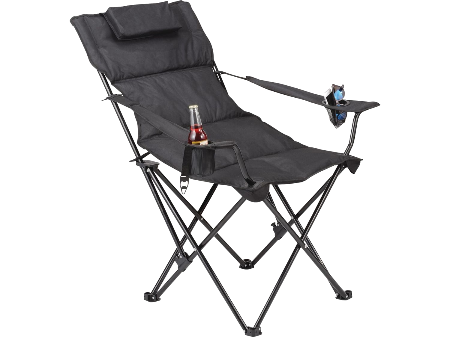 Premium Padded Foldable Outdoor Reclining Camping Chair (400lb Capacity) - Folding Chairs