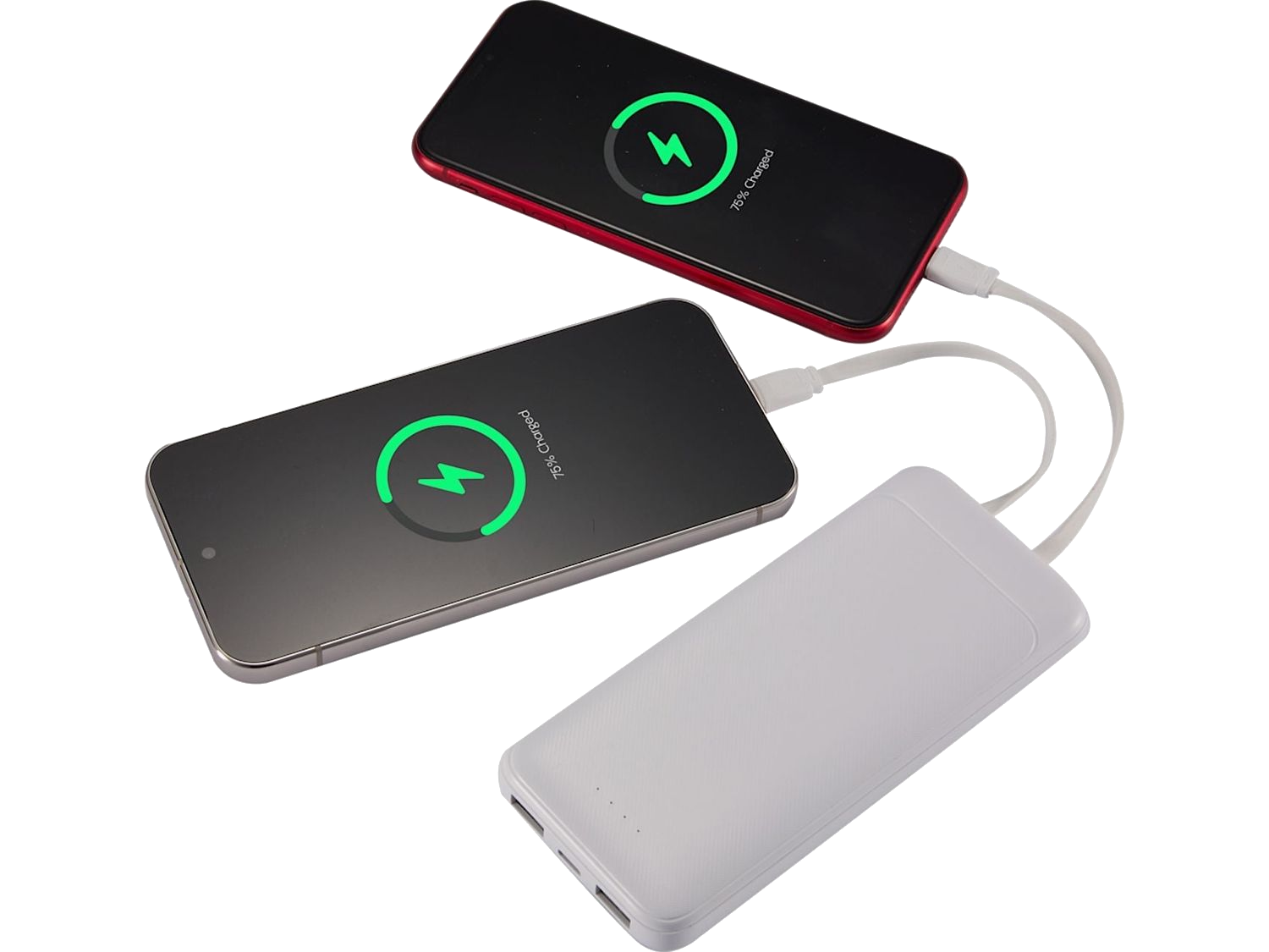 Pwr Pal 10000 mAh Power Bank with Integrated Cable - White - Wireless Power Banks