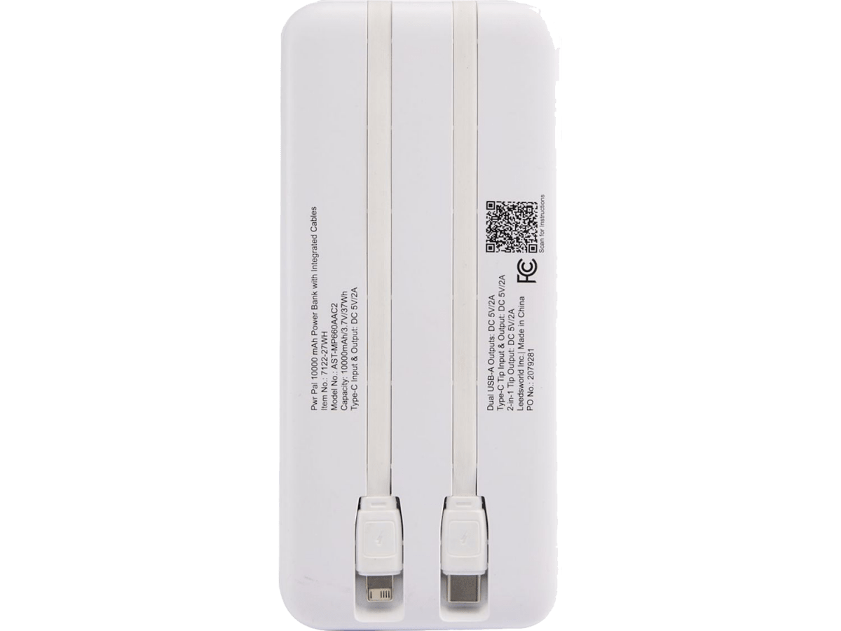 Pwr Pal 10000 mAh Power Bank with Integrated Cable - Wireless Power Banks - SwagWear
