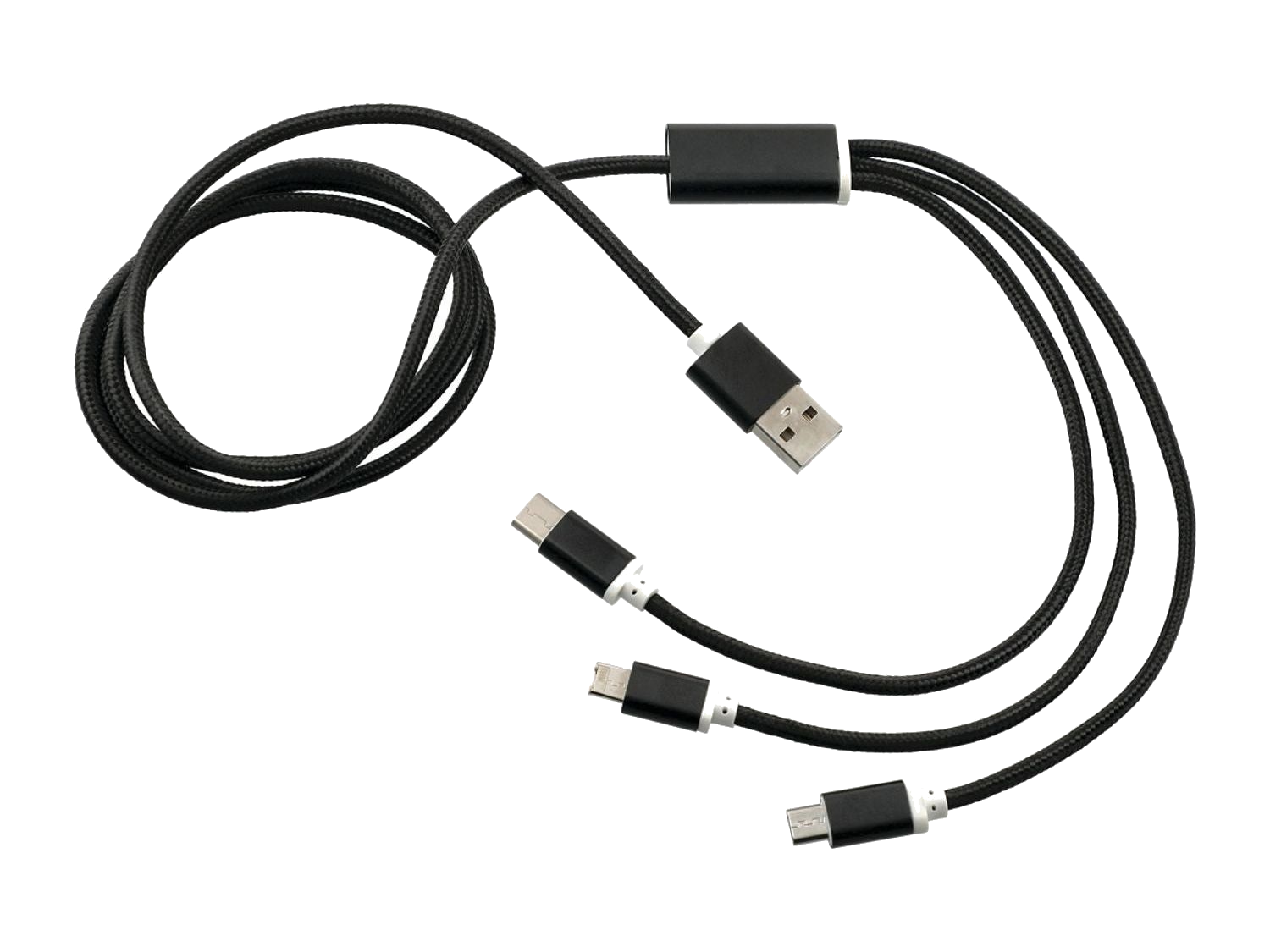 Realm 3-in-1 Long Charging Cable - Black - Charging Cables