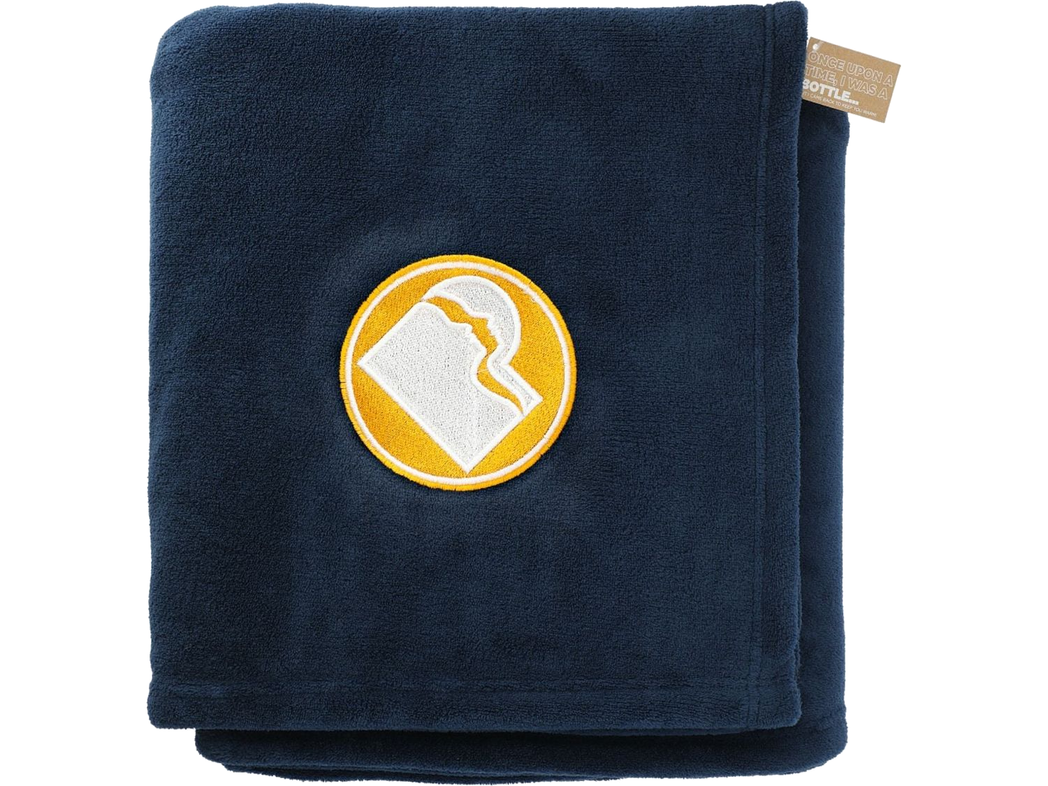 Recycled PET Oversized Coral Fleece Blanket - Navy - Blankets
