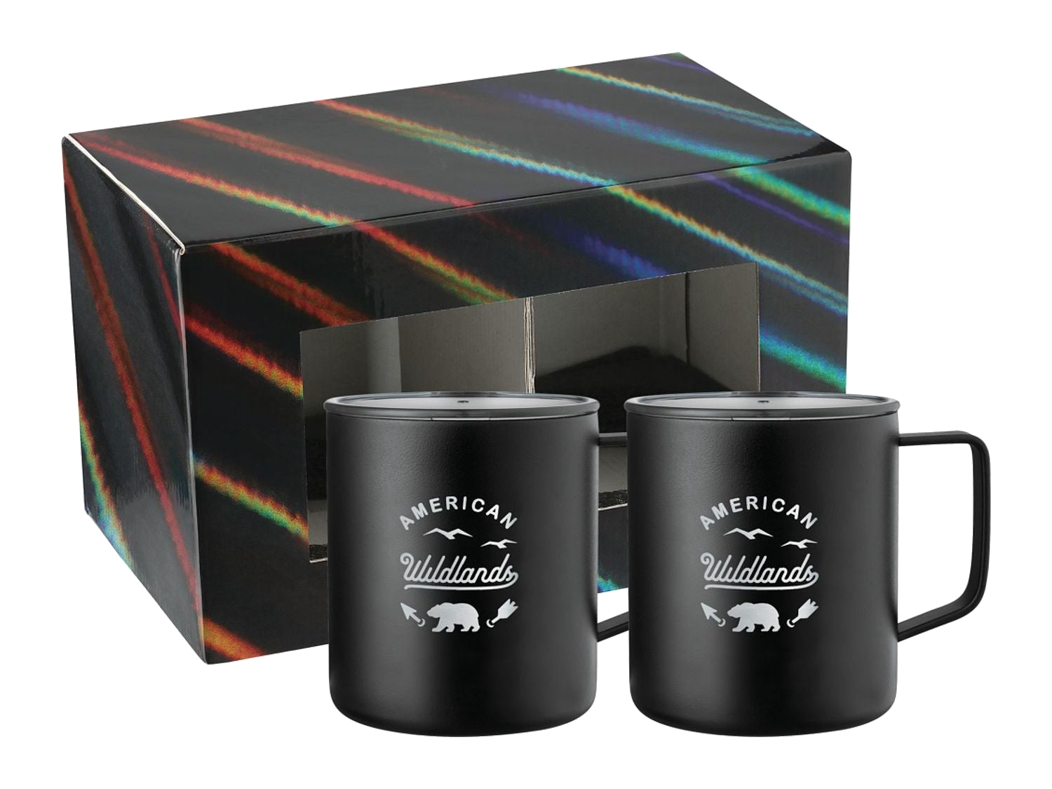 Rover Camp Mug 14oz 2 in 1 Gift Set - Black - Drinkware Sets