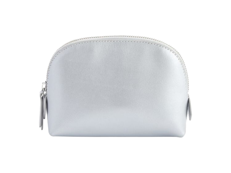 Royce Compact Cosmetic Bag - Silver - Cosmetic Bags