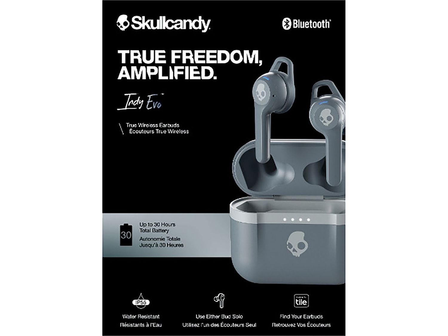 Skullcandy Indy Evo True Wireless Bluetooth Earbud - Gray - Earbuds