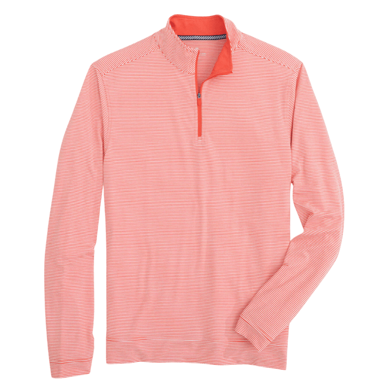 Southern Tide Men's Heather Cruiser Micro-Stripe Quarter-Zip - Pullovers - SwagWear