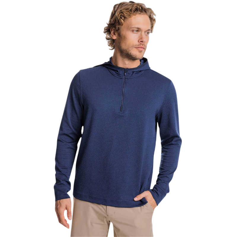 Southern Tide Men's Scuttle Heather Performance Quarter-Zip Hoodie
