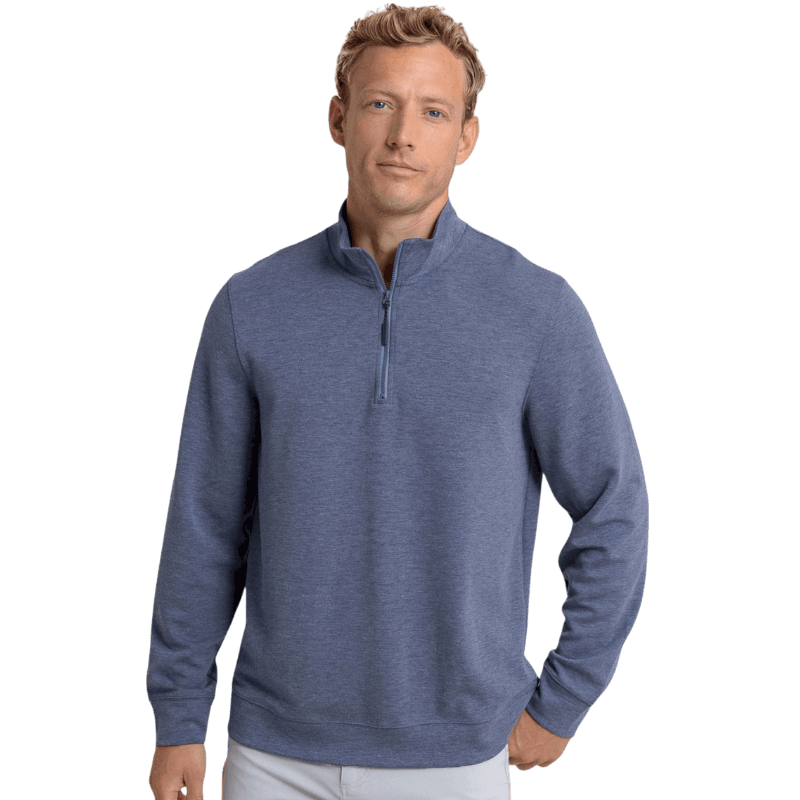 Southern Tide Men's Whyche Interlock Heather Quarter-Zip - Pullovers - SwagWear