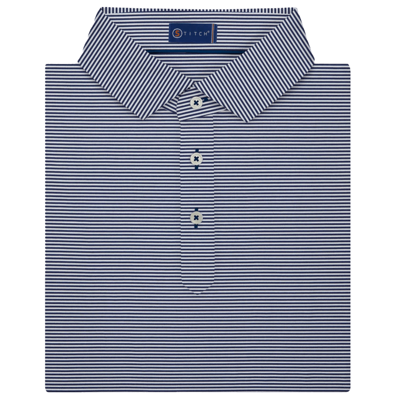 STITCH® Atlantic Stripe Polo Shirt - Men's - Polos - SwagWear