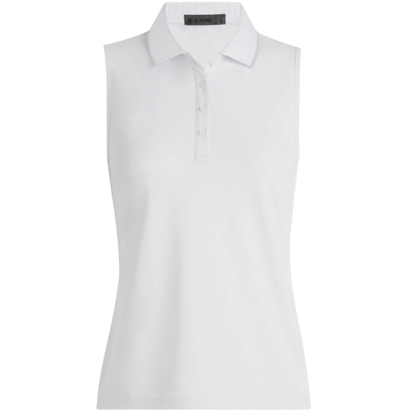 G/FORE Women's Pleated Collar Tech Pique Sleeveless Polo