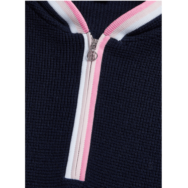 G/FORE Women's Waffle Stitch Merino Wool Hooded Quarter-Zip Sweater