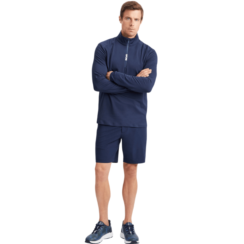 G/FORE Men's Brushed Back Tech Melange Quarter-Zip Pullover