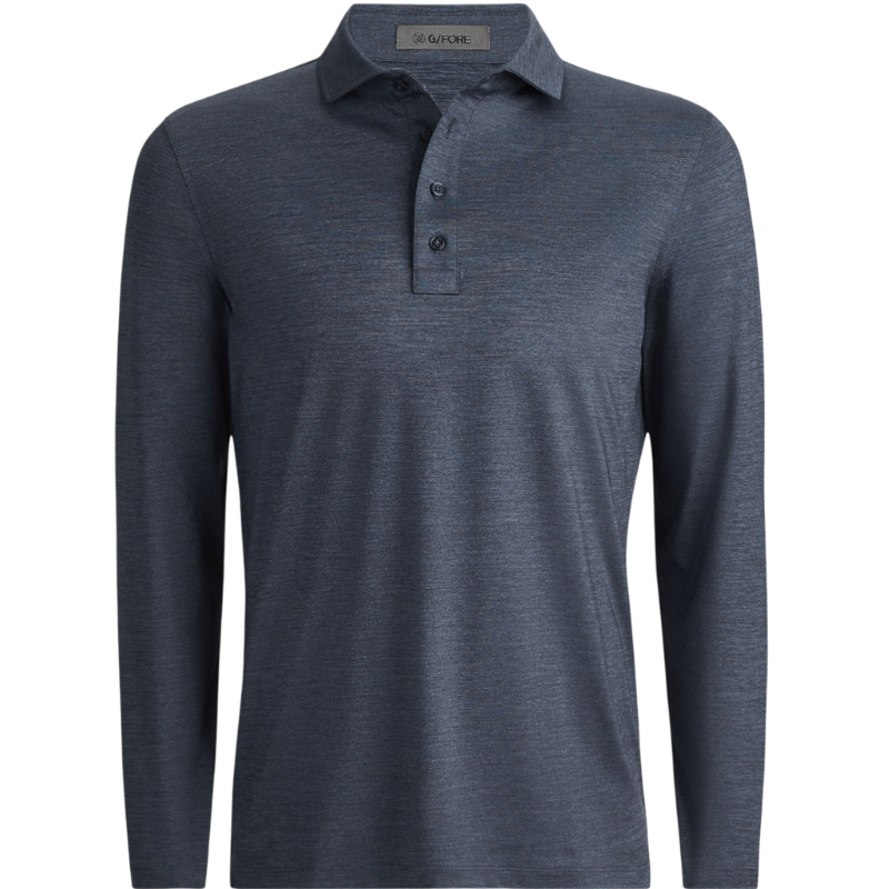 G/FORE Men's Rib Gusset Melange Ice Nylon Sun Shirt