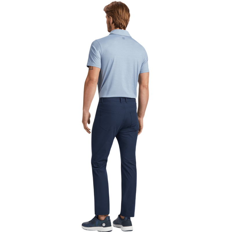 G/FORE Men's Rib Gusset Melange Ice Nylon Polo