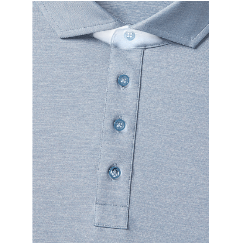 G/FORE Men's Rib Gusset Melange Ice Nylon Polo
