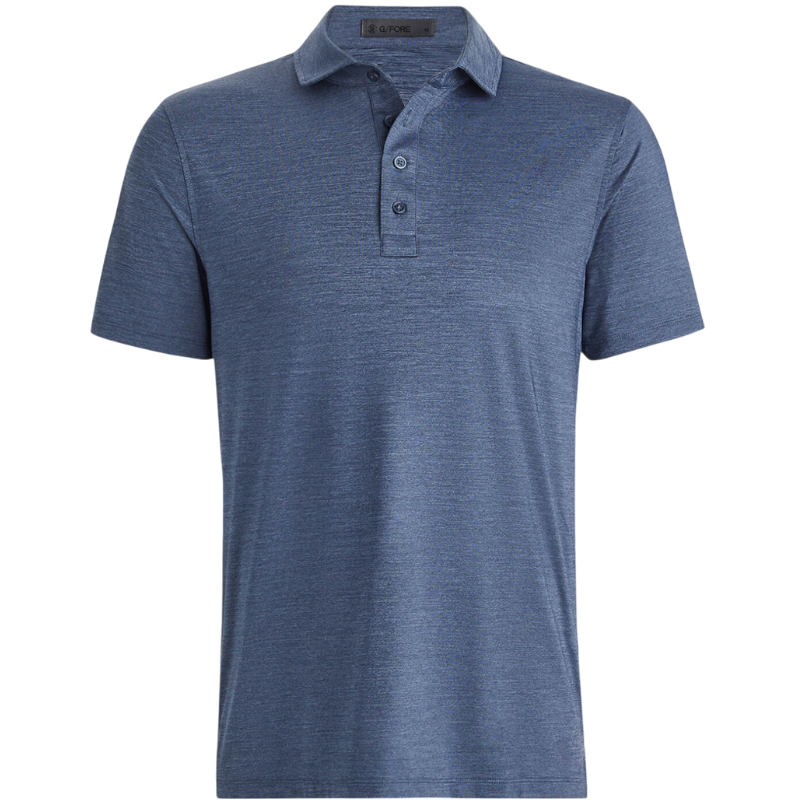 G/FORE Men's Rib Gusset Melange Ice Nylon Polo