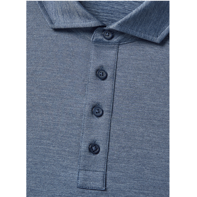 G/FORE Men's Rib Gusset Melange Ice Nylon Polo