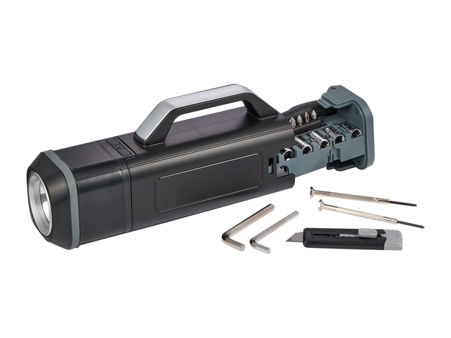 Tool Set With Rechargeable LED Flashlight - Black - Flashlights