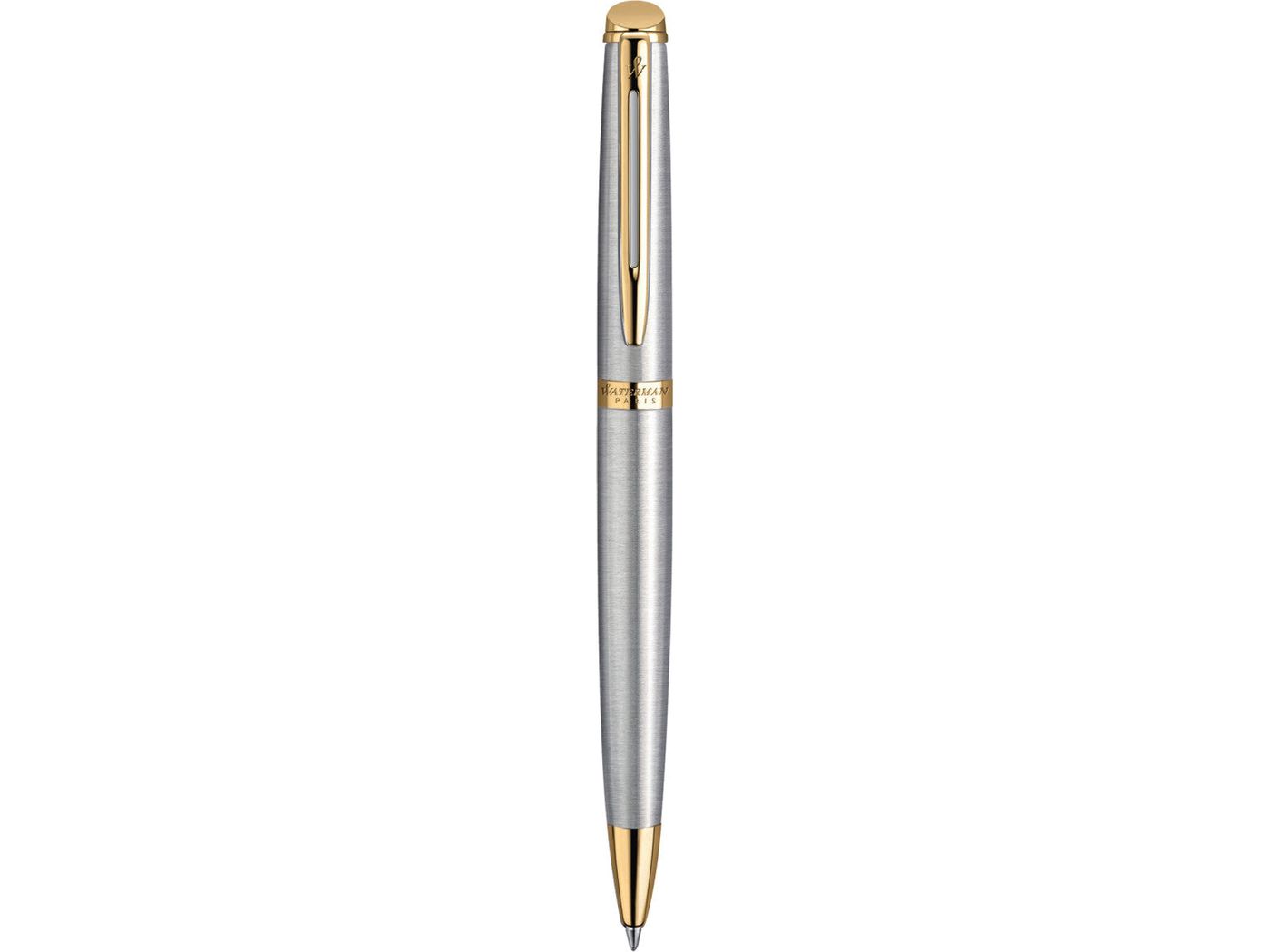 Waterman Hemisphere Ballpoint - Blue Ink - Stainless Steel - Gold Trim - Ballpoint Pens